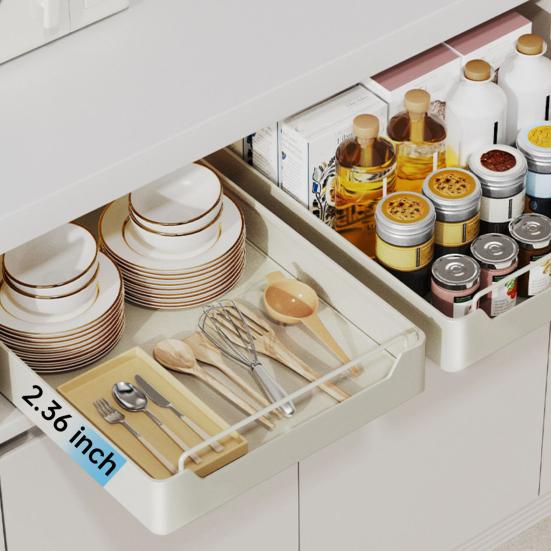 Pull Out Spice Rack Organizer with Smooth Slide Rails No Tools Required Kitchen Cabinet Storage Drawer for Maximum Space