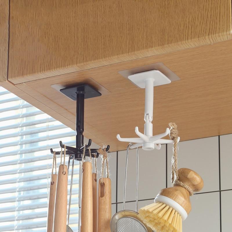 Kitchen Hook Multi-Purpose Hooks 360 Degrees Rotated Rotatable Rack For Organizer and Storage Spoon Hanger Accessories