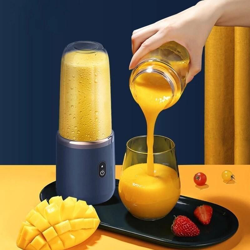 Electric Juicer 6 Blades USB Smoothie Blender Portable Wireless Mini Charging Fruit Squeezer Ice Crush Cup Kitchen Tool