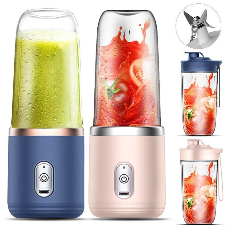Electric Juicer 6 Blades USB Smoothie Blender Portable Wireless Mini Charging Fruit Squeezer Ice Crush Cup Kitchen Tool