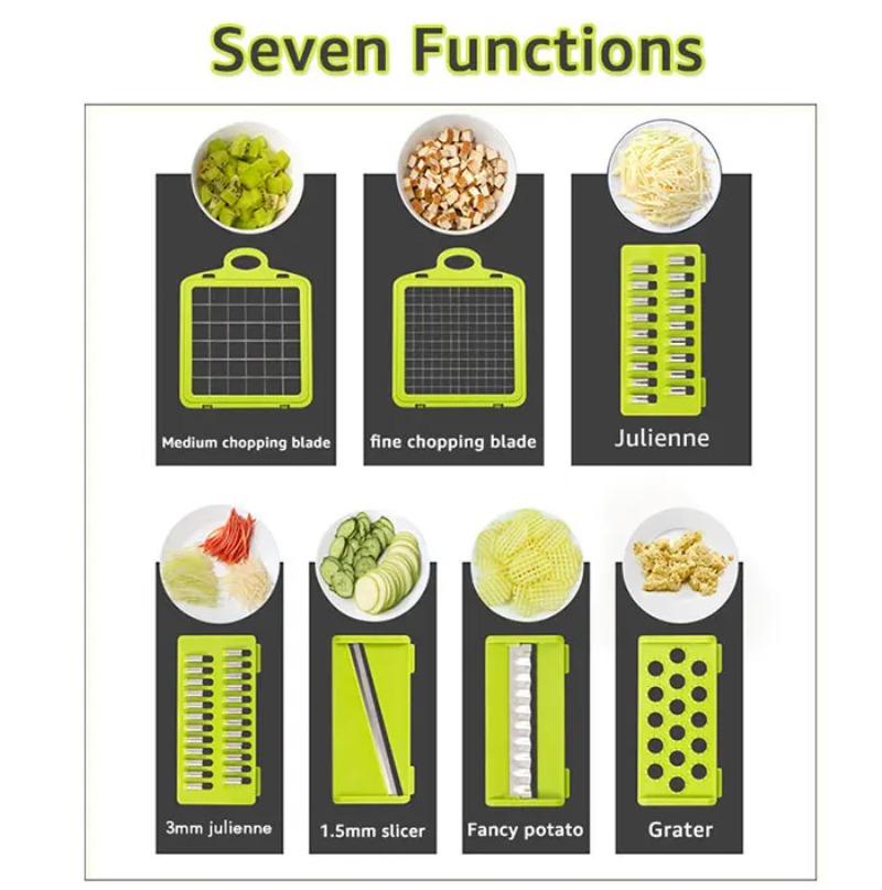 Multifunctional vegetable chopper 14/16 in one chopper handle food grate chopper kitchen vegetable slicer dicing machine cutting