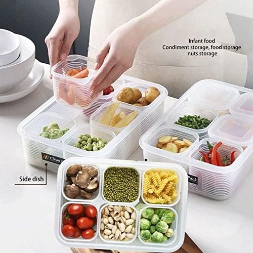 Fridge Organizer Containers Fresh Vegetable Fruit Drain Basket Refrigerator Storage Box With Lid Kitchen Tools Accessories
