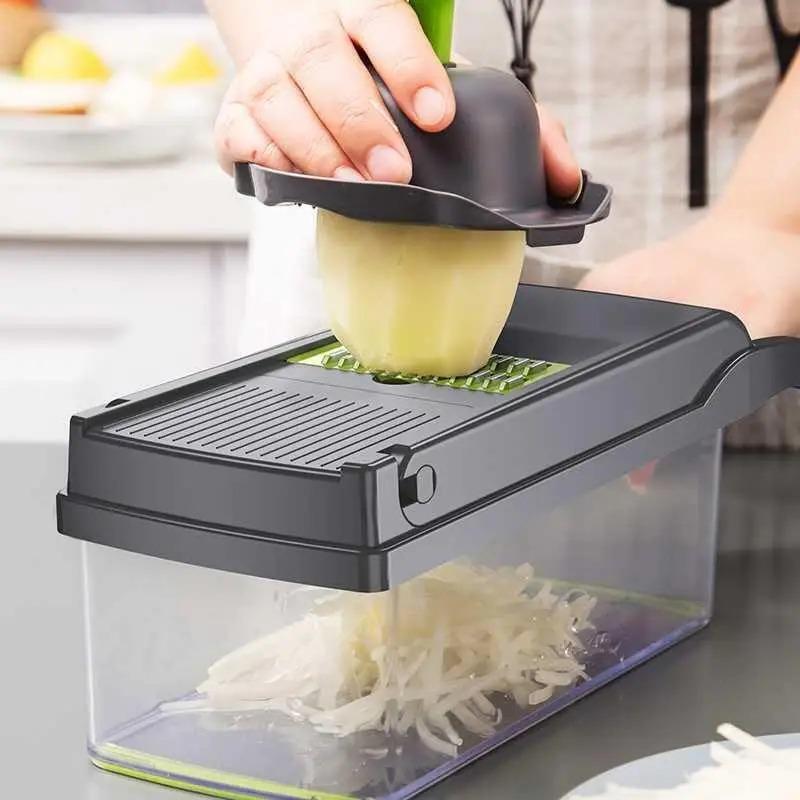 Multifunctional vegetable chopper 14/16 in one chopper handle food grate chopper kitchen vegetable slicer dicing machine cutting