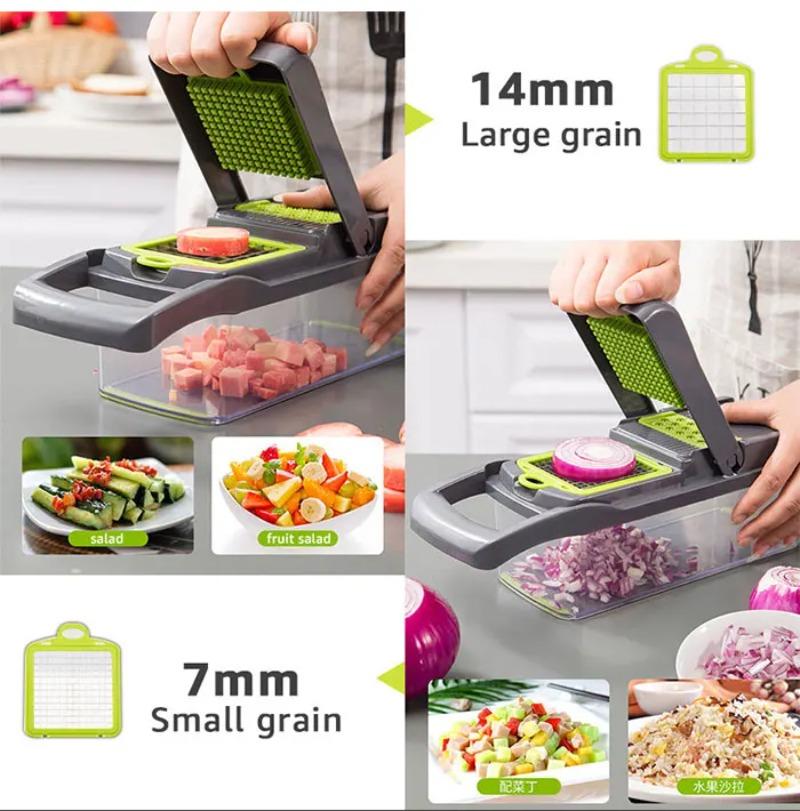 Multifunctional vegetable chopper 14/16 in one chopper handle food grate chopper kitchen vegetable slicer dicing machine cutting