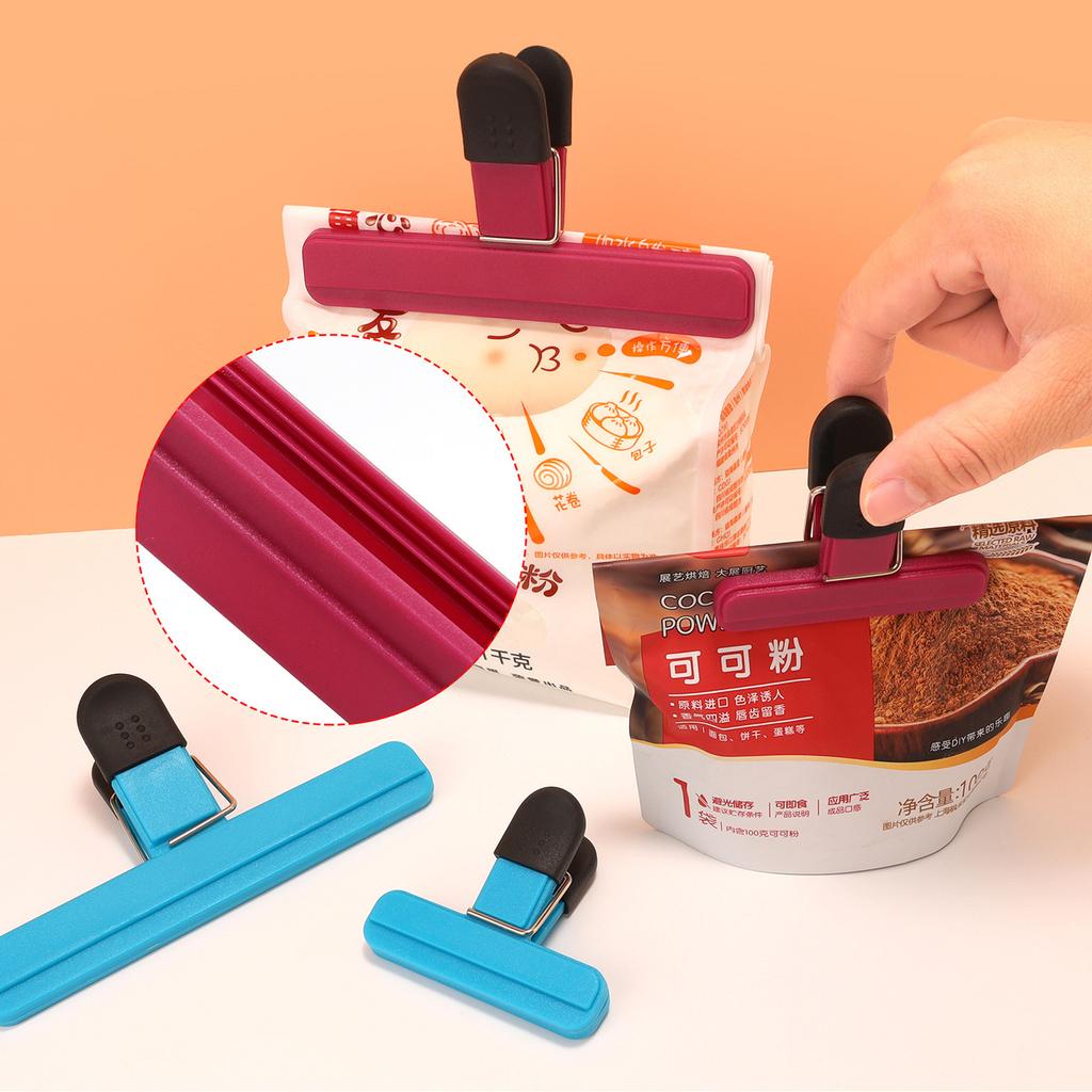 6pcs T-type Kitchen Food Sealing Clip, Household Tea Snacks Plastic Bag Moisture Proof and Leak Proof Multipurpose Sealing Clip