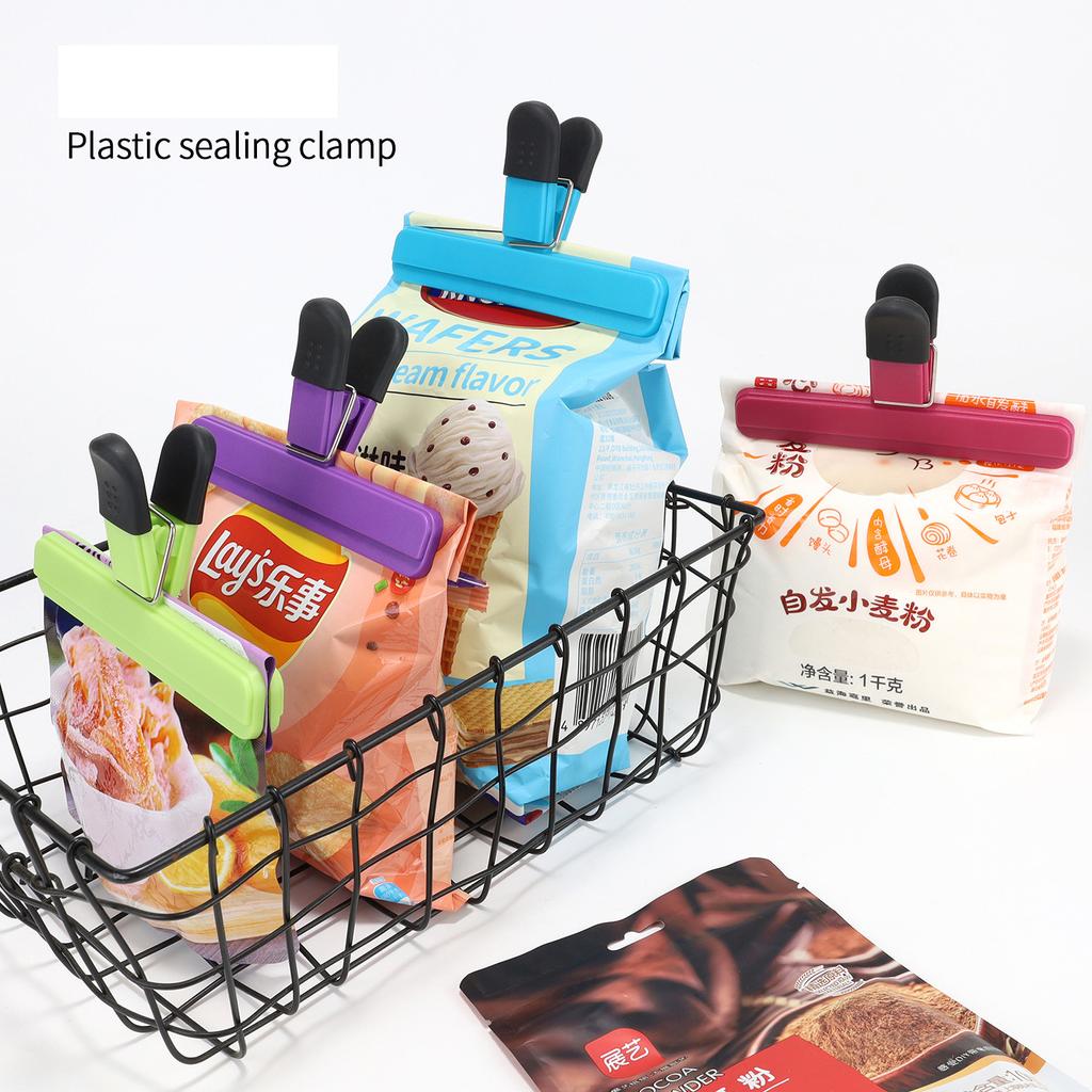 6pcs T-type Kitchen Food Sealing Clip, Household Tea Snacks Plastic Bag Moisture Proof and Leak Proof Multipurpose Sealing Clip