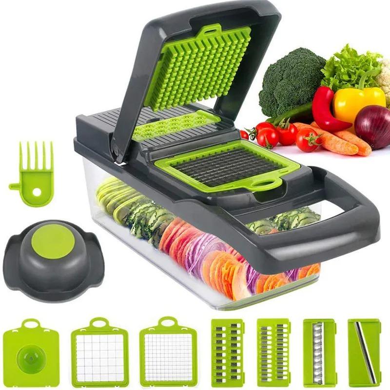 Multifunctional vegetable chopper 14/16 in one chopper handle food grate chopper kitchen vegetable slicer dicing machine cutting