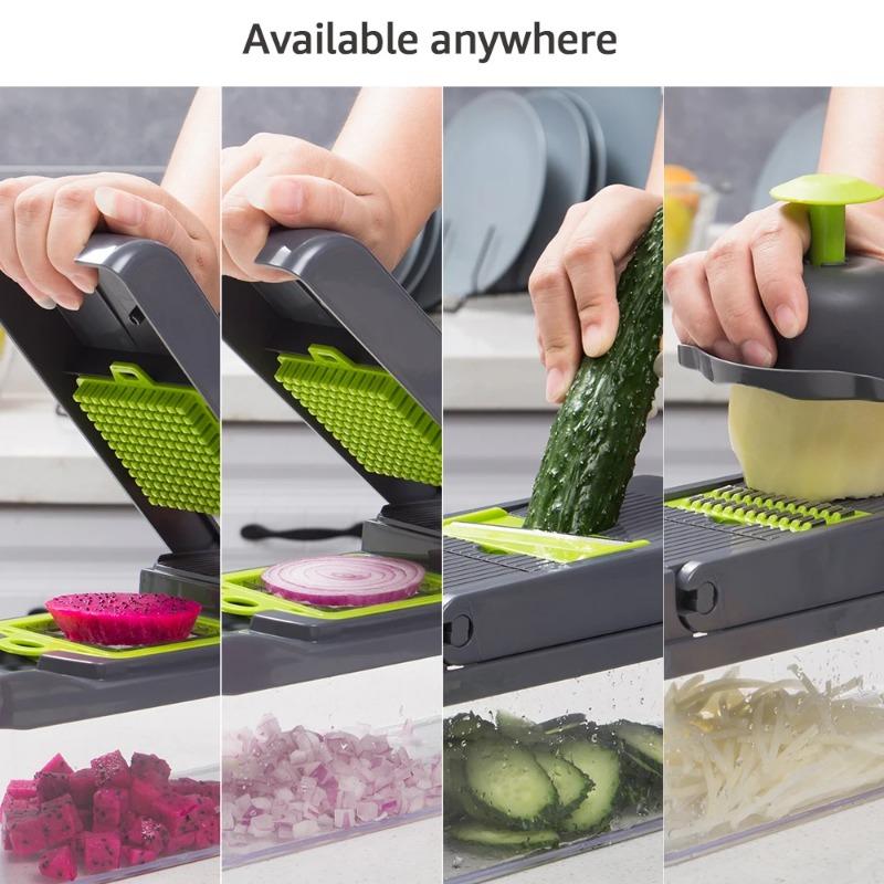 Multifunctional vegetable chopper 14/16 in one chopper handle food grate chopper kitchen vegetable slicer dicing machine cutting