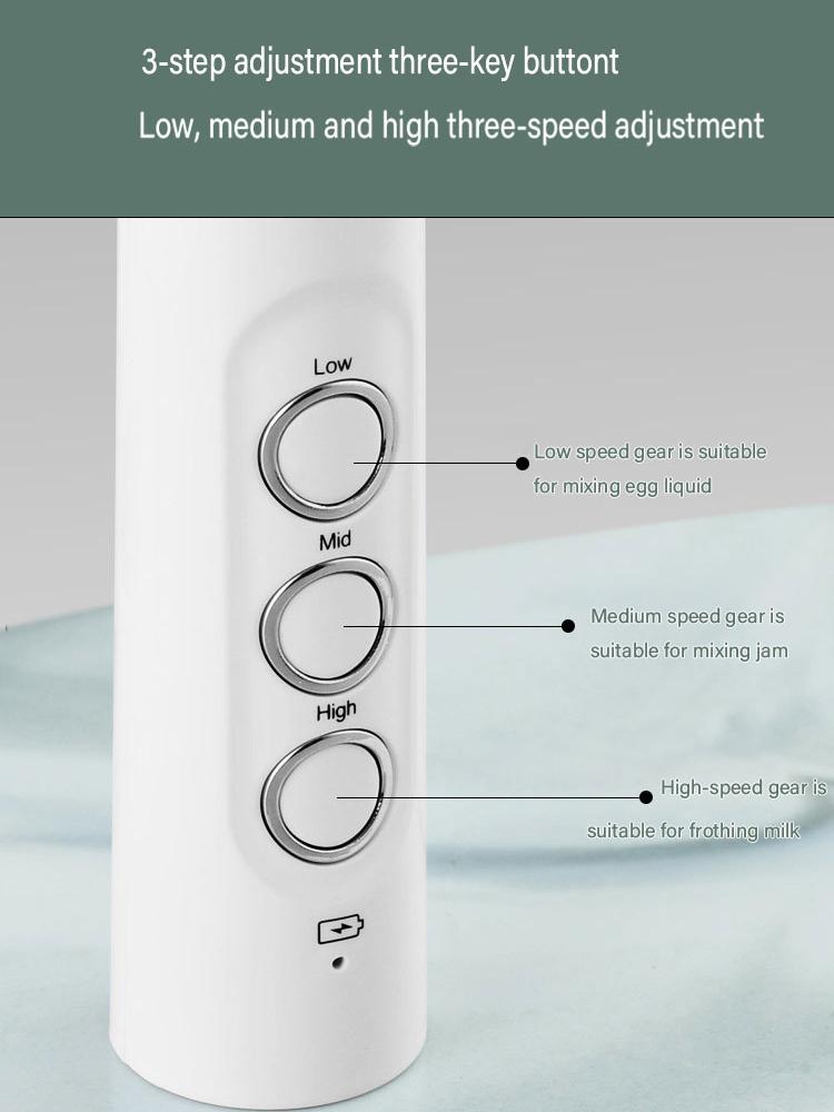 3 In 1 Portable Electric Milk Frother Foam Maker Handheld Rechargeable Foamer High Speeds Drink Mixer Coffee Frothing Wand