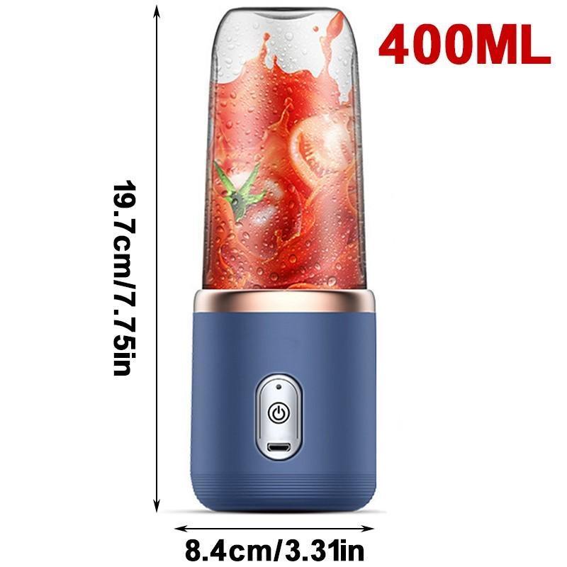Electric Juicer 6 Blades USB Smoothie Blender Portable Wireless Mini Charging Fruit Squeezer Ice Crush Cup Kitchen Tool