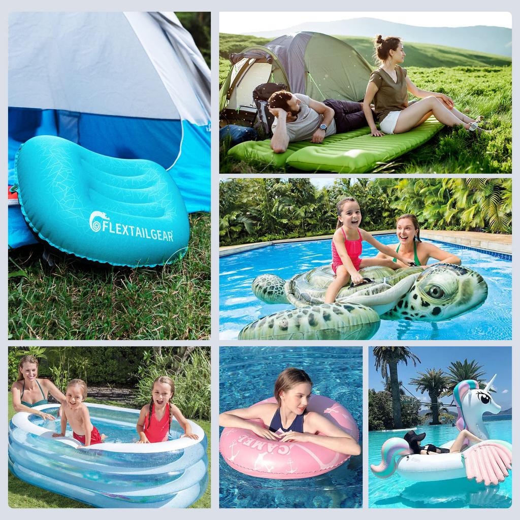 FLEXTAILGEAR TINY PUMP Portable Air Pump 1300mAh 13.5W USB Rechargeable Lightest Pump 3.5Kpa InflatorDeflate Electric Pump Pool Buoy Float Vacuum Bag